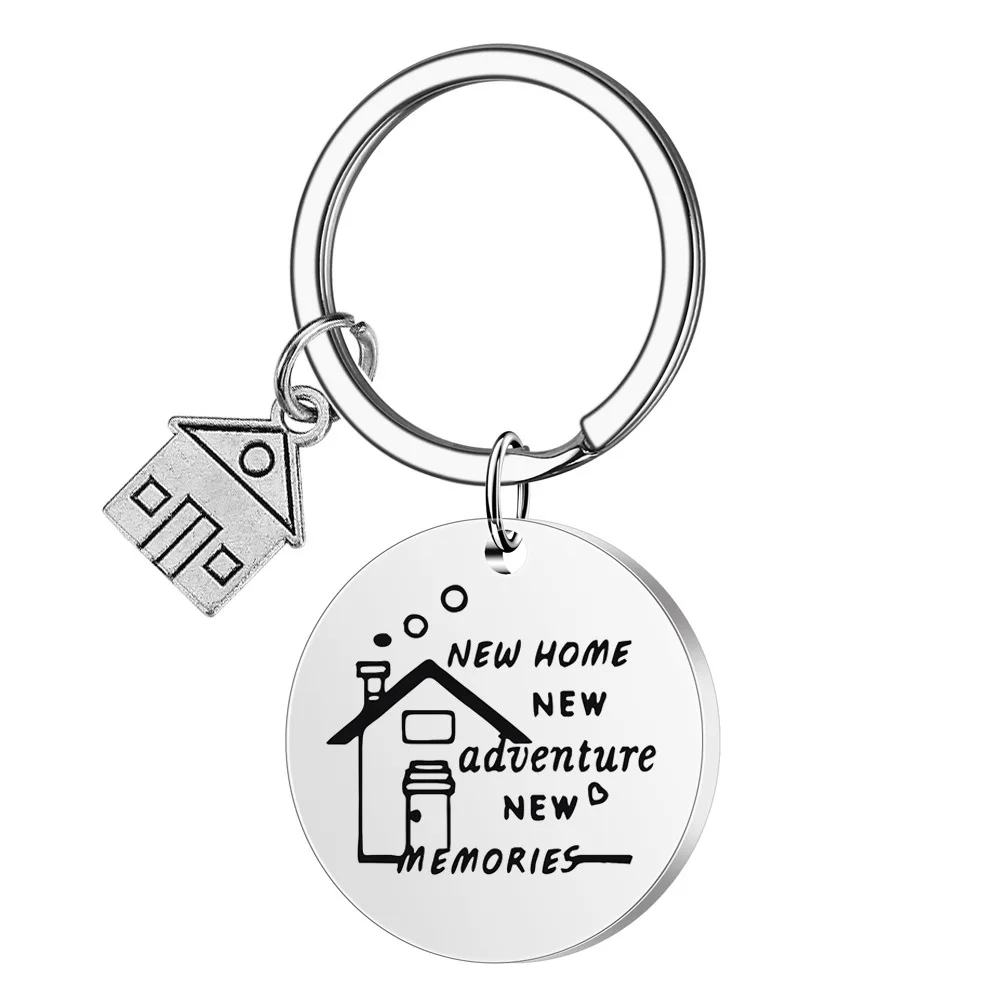 Stainless steel jewelry keychain new home new home relocation souvenir gift for friends