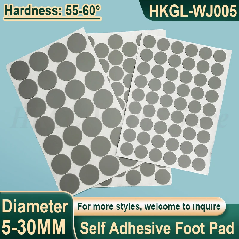 Grey Self Adhesive Silicone Rubber Feet Pad Furniture Foot Pad Round Anti Slip Pad for Laptop Keyboard/Furniture Dia 5-30mm
