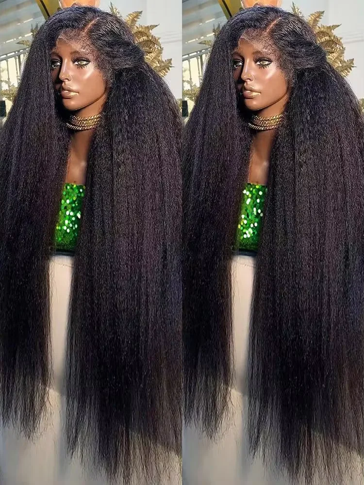 

Kinky Straight 30 inches 13x6 Lace Front Human Hair Wigs Pre Pluck 13x4 Hd Lace Frontal Wigs For Women Closure Wigs Coarse Yaki