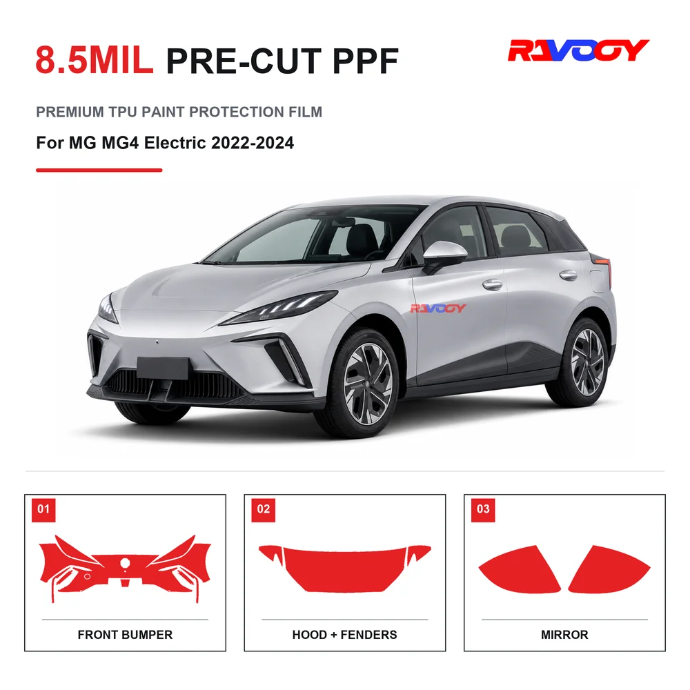 Precut PPF For MG MG4 Electric 2022-2024 8.5mil TPU Clear Paint Protection Film Self Healing Hydrophobic UV Stone Chip Guard