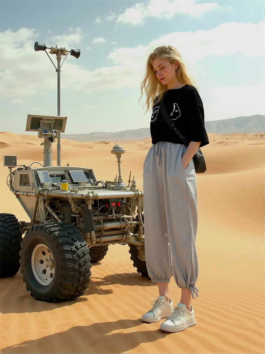 Pantalones Harem Holgados con Cordón, Cómodos para el Verano, Ropa Tecnológica para Mujer, Largos hasta el Tobillo, para Viajes, Vacaciones, Funcionales, Ligeros