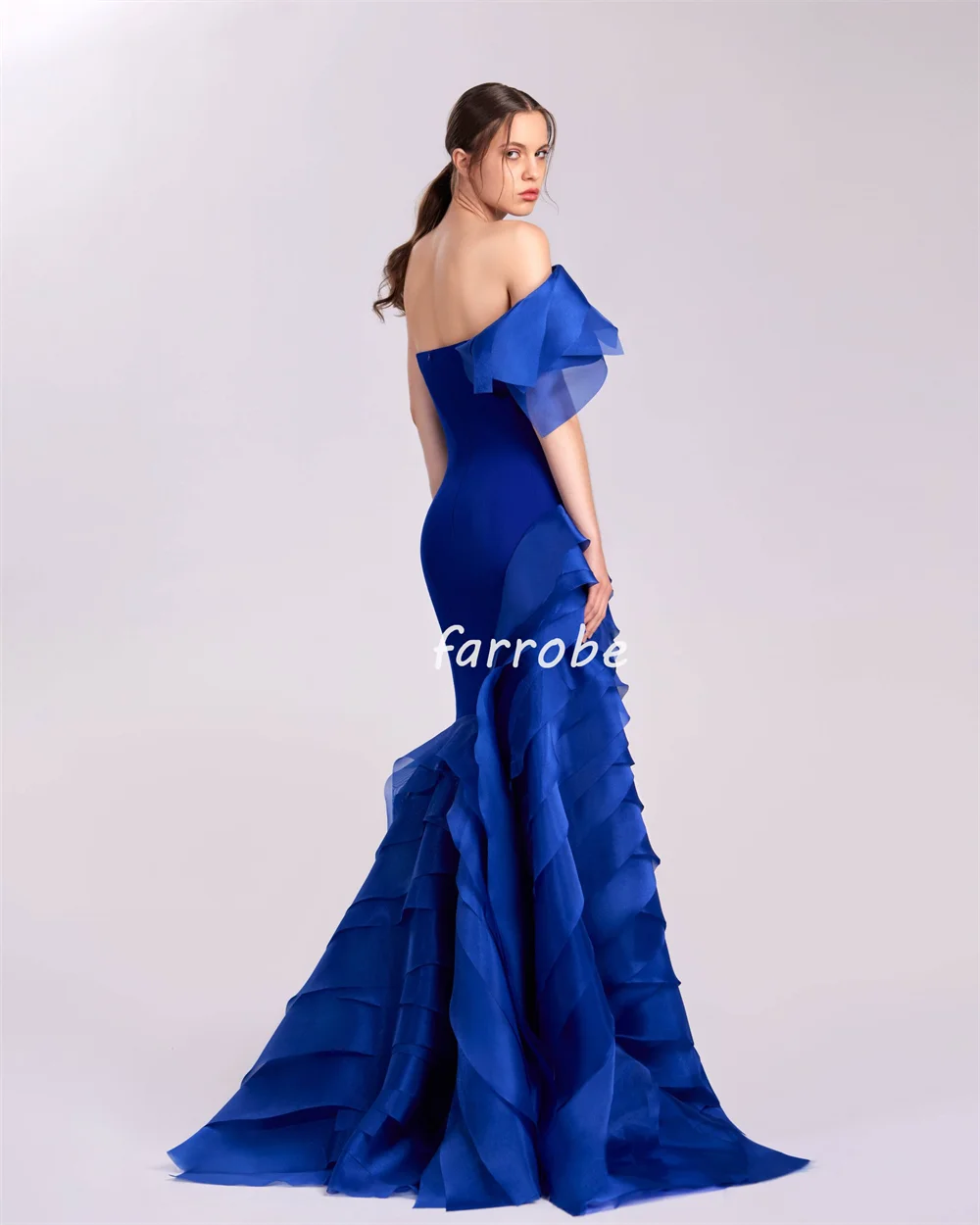 Customized Modern Style Fashion Jersey Pleat Ruched Mermaid One-shoulder Long Dresses Bespoke Occasion Dresses Classic Elegant