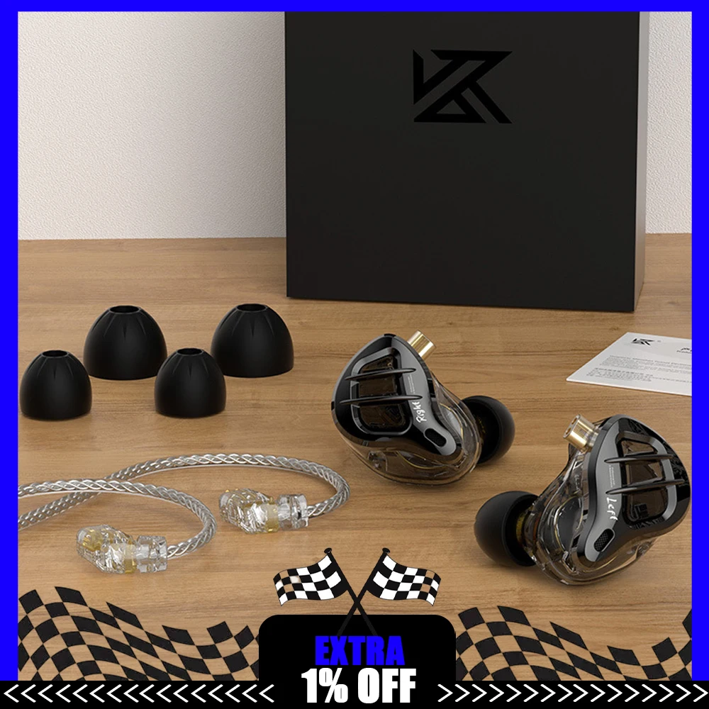 

KZ ZAR HiFi Wired Earphone In Ear Monitor Earbuds Hybrid Technology 7BA+1DD IEM Headset With Microphone Bass Phone Headphones