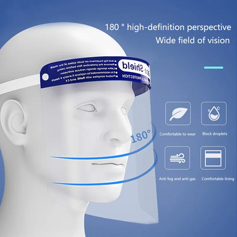 10 piece transparent anti fog and splash mask suitable for personal, family, hospital, dental clinic, durable safety mask
