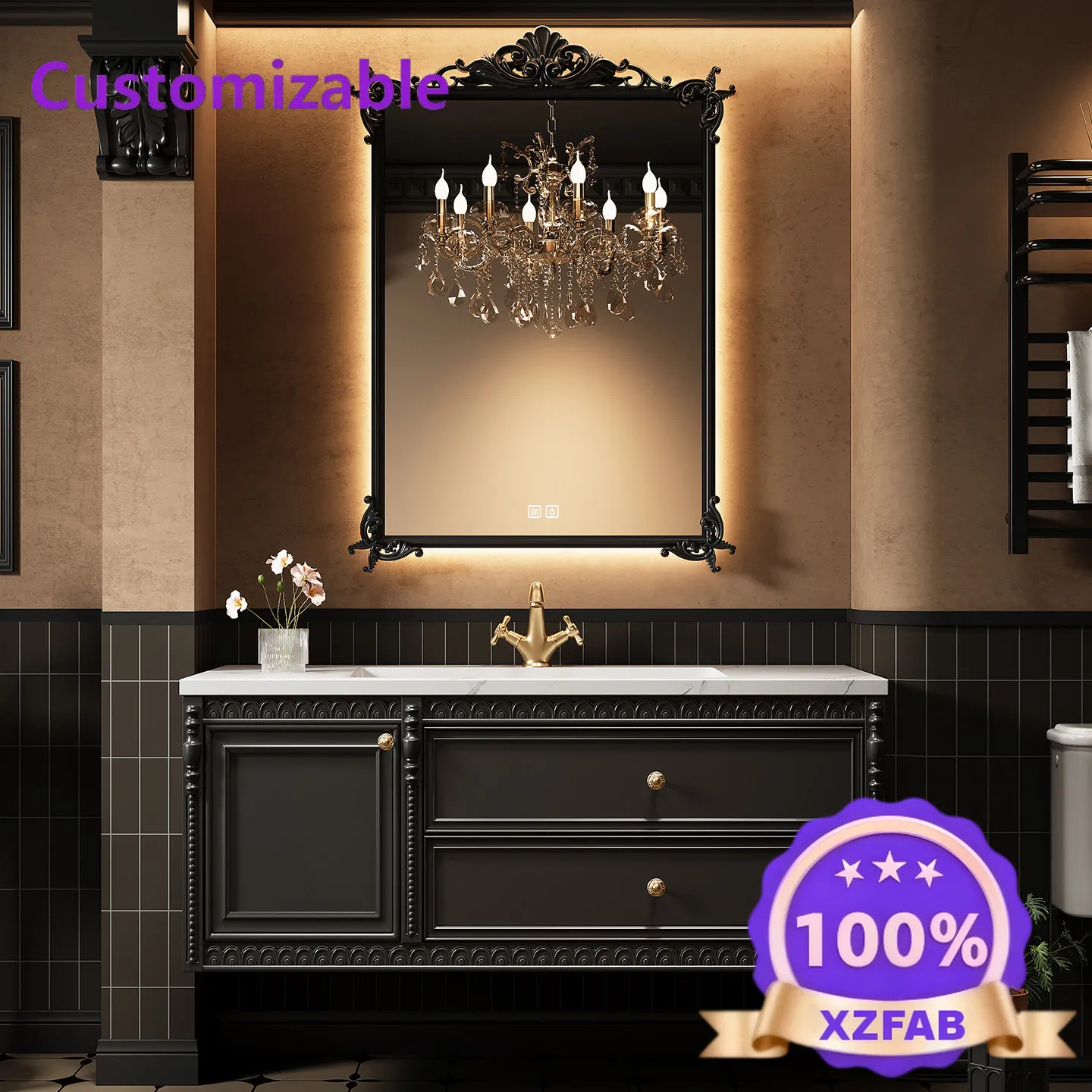 Factory Direct 2026 French retro oak bathroom cabinet combination bathroom ceramic integrated wash basin washbasin washstand