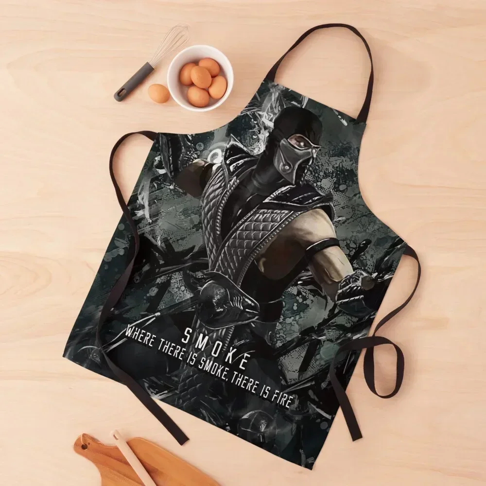 

Mortal Kombat Smoke Apron Cleaning Products For Home Korean Beauty Chef Accessories Apron