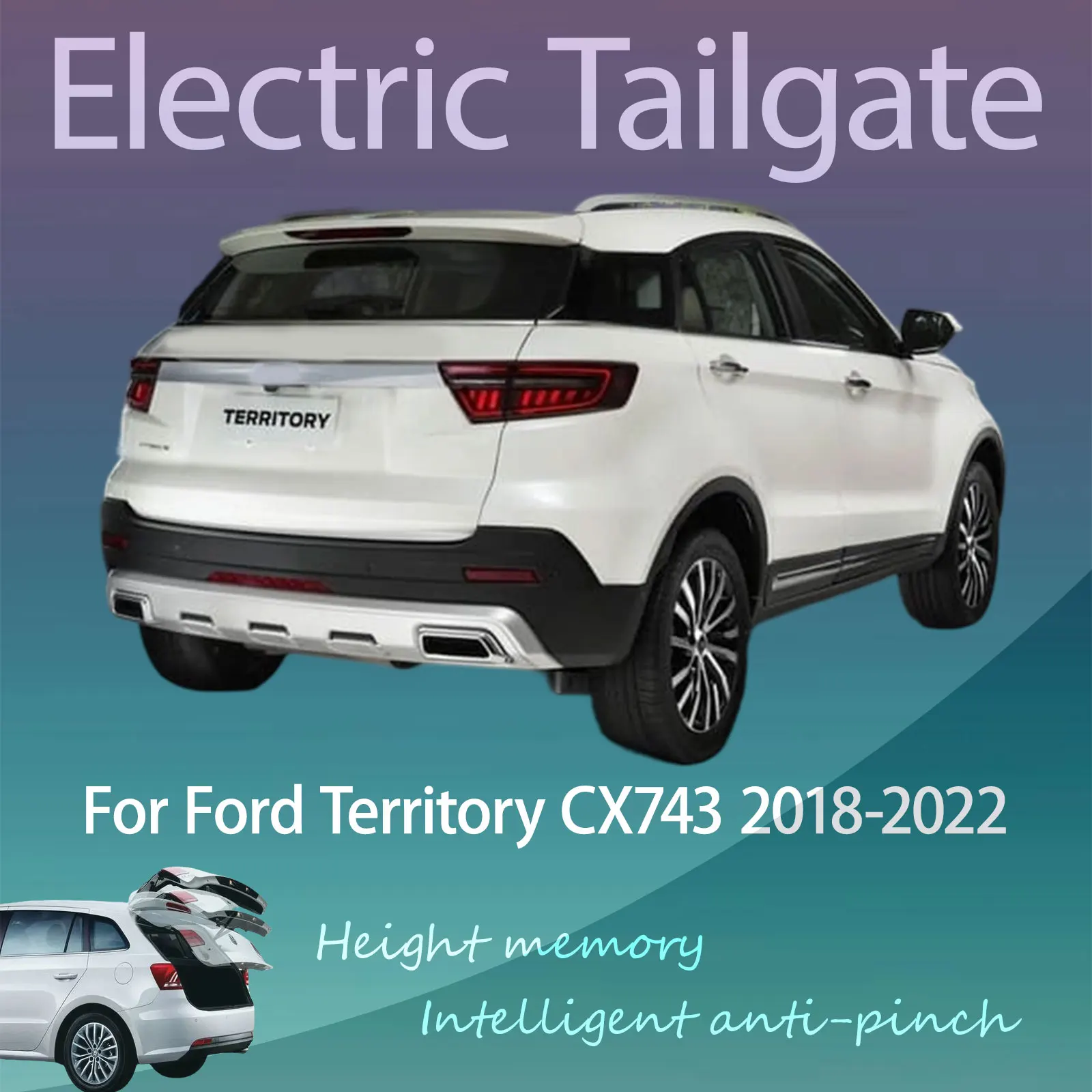 For Ford Territory CX743 2018-2022 Electric Tailgate with Sensor Trunk Anti-pinch Memory Height Intelligent Operation