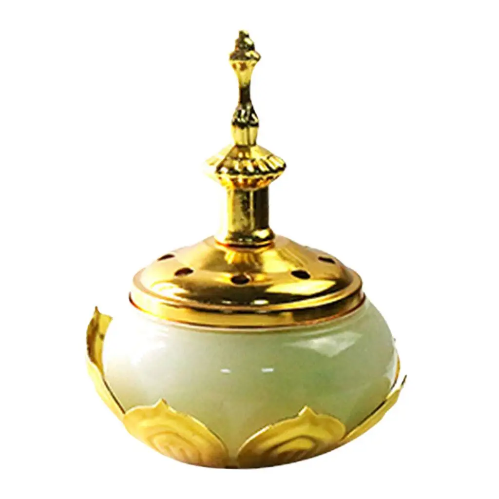 Lotus Burner with Removable Lid Metal Cone Coil Holder Air Censer Ornament Bedroom Relaxation Office