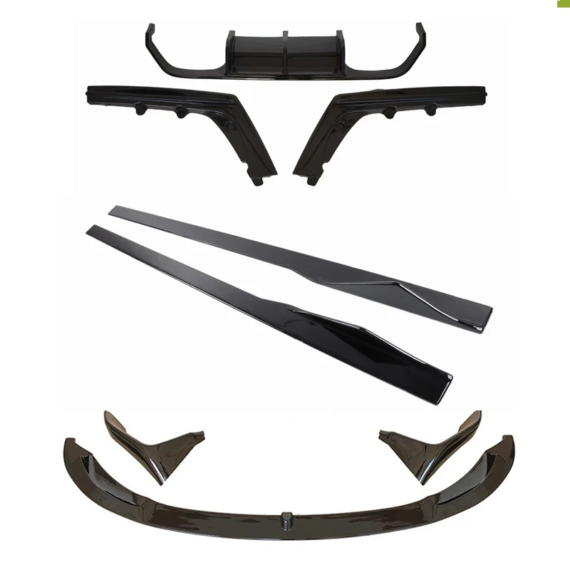 

STLFGlossy Black M3 M4 Детали кузова для Real F80 M3 F82 M4 Обновление MP Стиль автомобиля Передняя губа Задний диффузор Боковые юбки F80 MP Body Ki