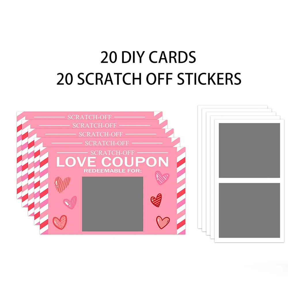

20pcs Valentine's Day Game Scratch Cards DIY Couple Dating Card Game for Romantic Valentine's Day,Couples' Daily Activities Game