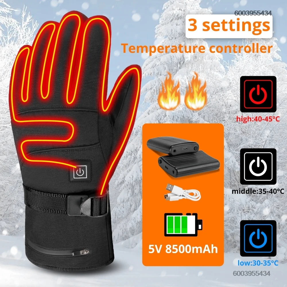 

8500 мАч мото перчатки с подогревом уличные ветрозащитные мотоциклетные перчатки с электрическим подогревом лыжные перчатки мужские зимние мотоциклетные перчатки с подогревом