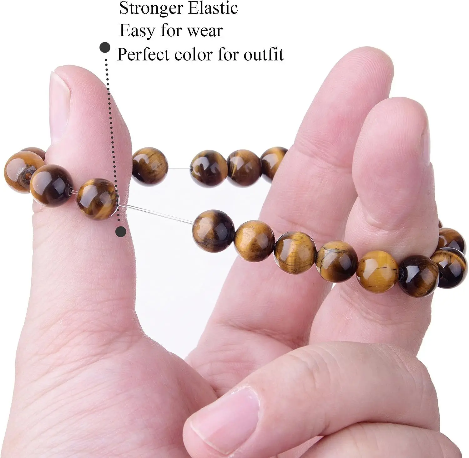 WRCXSTONE Natural 8mm Gorgeous Semi-Precious Gemstones Heali Tiger eye