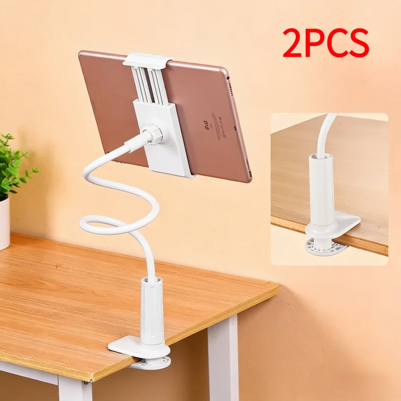 2PCS Bedside Table Tablet Stand Adjustable Long Arm Clamp Lazy Holder Flexible Gooseneck Mount For iPad Samsung Xiaomi 4-11 Inch
