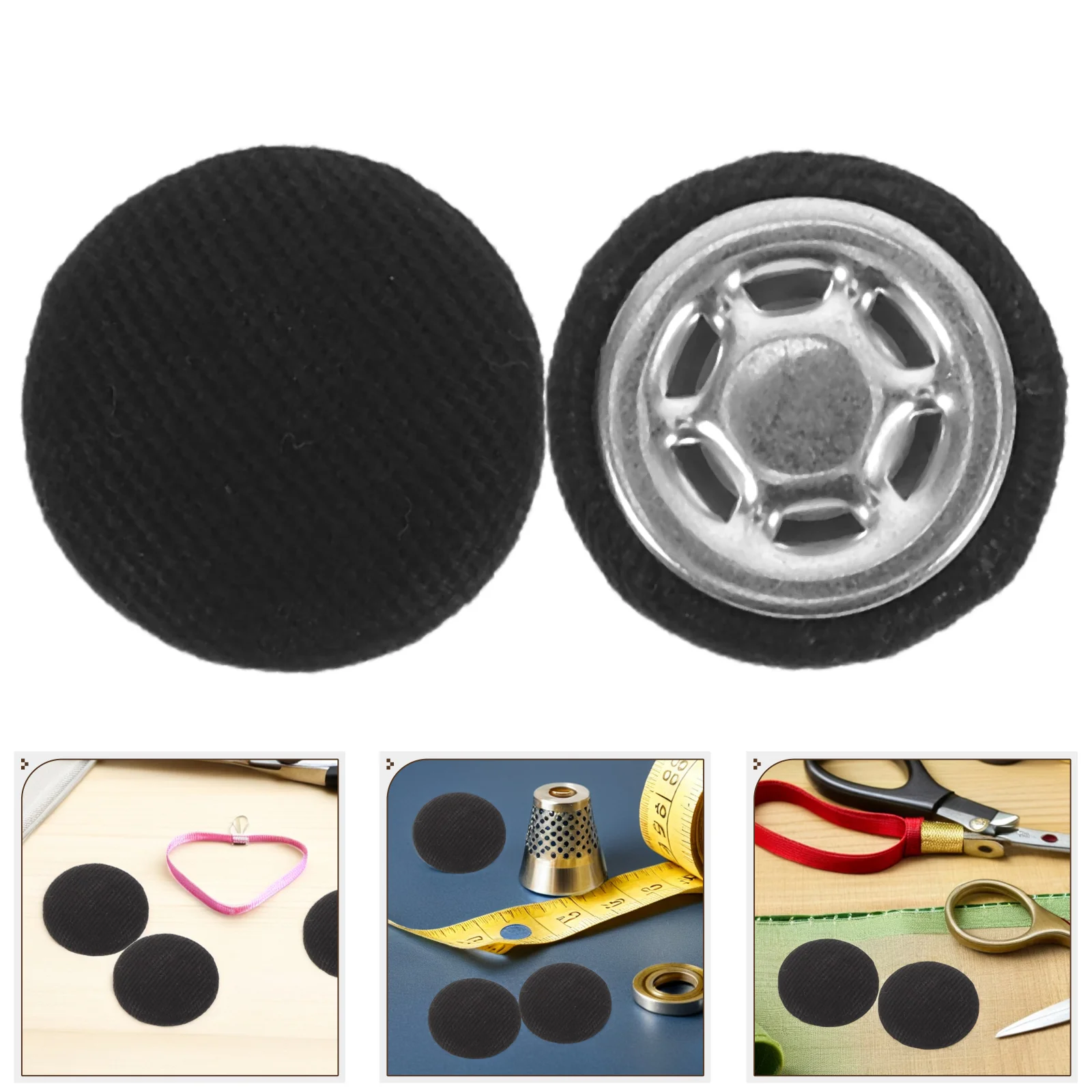 

20pcs Metal Cap Buttons 17Mm Black Round Snap Fasteners For Baseball Cap Hat Top Replacement No Sew Button Covers Repair Kit Hat