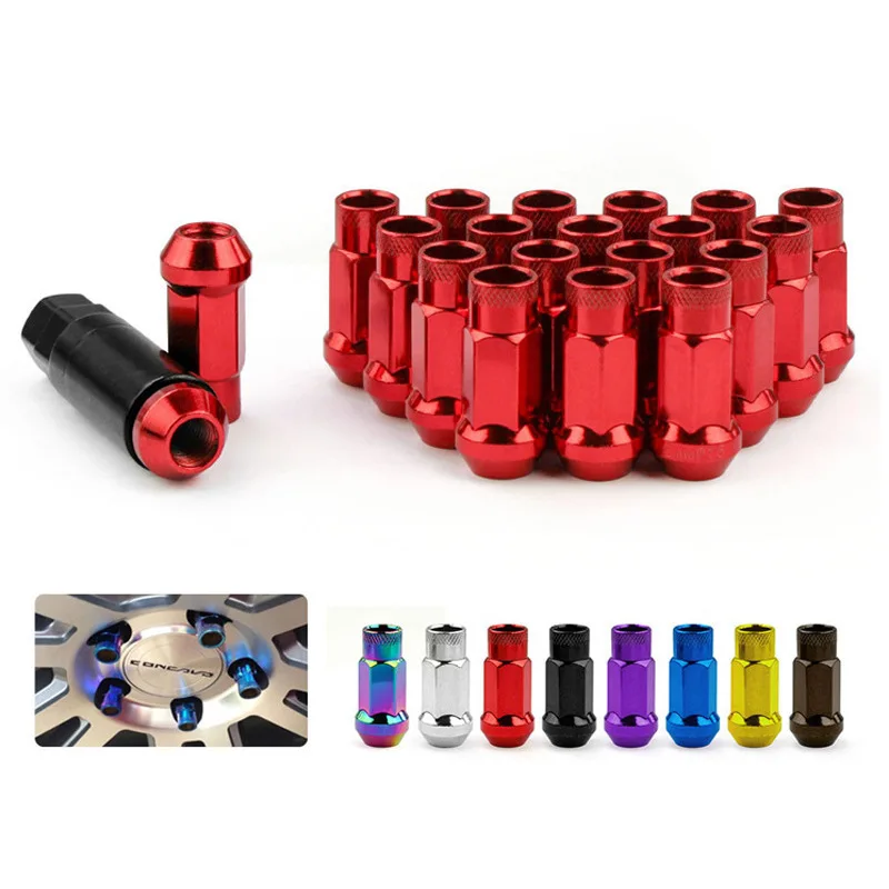 M12X1.5 M12X1.25 Hexagon Lightweight Racing Wheel Lug Nuts Car Modified Tire Wheel Lock Bolts Auto Replacement Accessories
