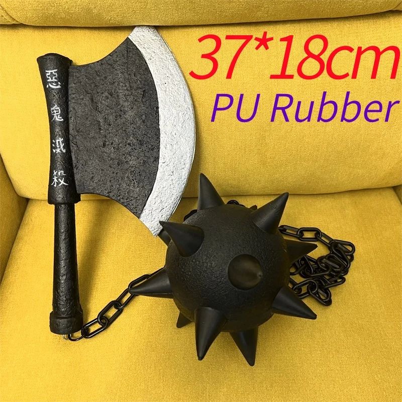 1:1 machado e faca espada larga himejima gyomei adereços meteoroite martelo demon slayer armas segurança borracha do plutônio cosplay modelo