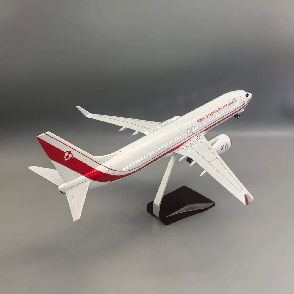1/85 Scale Plane 47cm B737 Poland Government Airplane Model Resin Diecast Aircraft With Landing Gear For Desktop Collection Gift