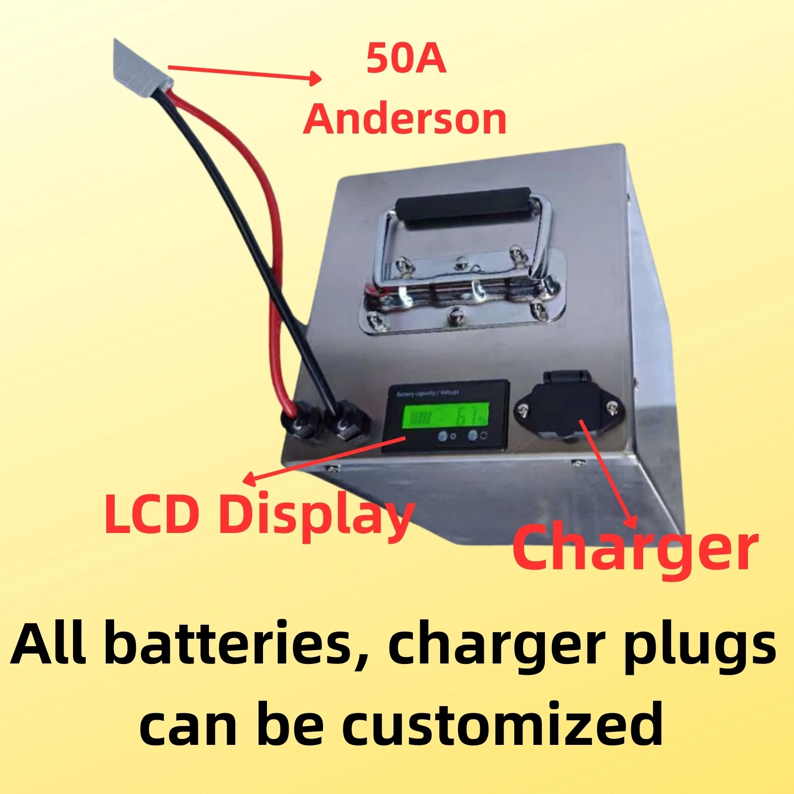 VoltPro-LifePo4 High Capacity 72V Lithium Battery 50Ah-200Ah for Golf Cart Electric Vehicle with Compatible Charger