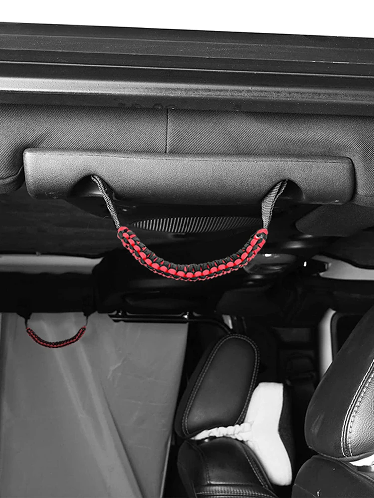 Paracord Roll Bar Grip Handle for Ford Mustang 2021-2022 Heavy Duty Non-Slip Grab Handle Black Red Blue Orange Accessories