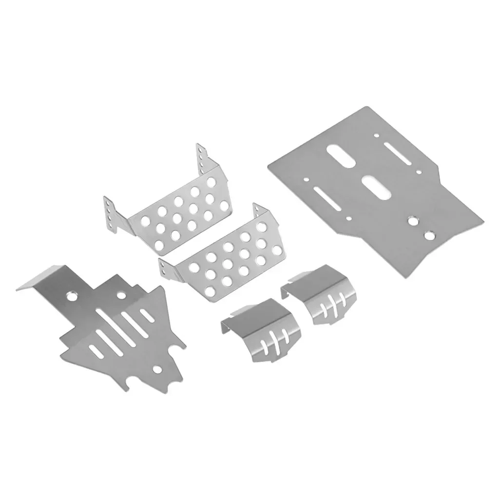 

Набор брони шасси из нержавеющей стали «шесть в одном», защитная пластина для оси для 1/10 RC Crawler Trxs TRX-4, металлические детали для обновления