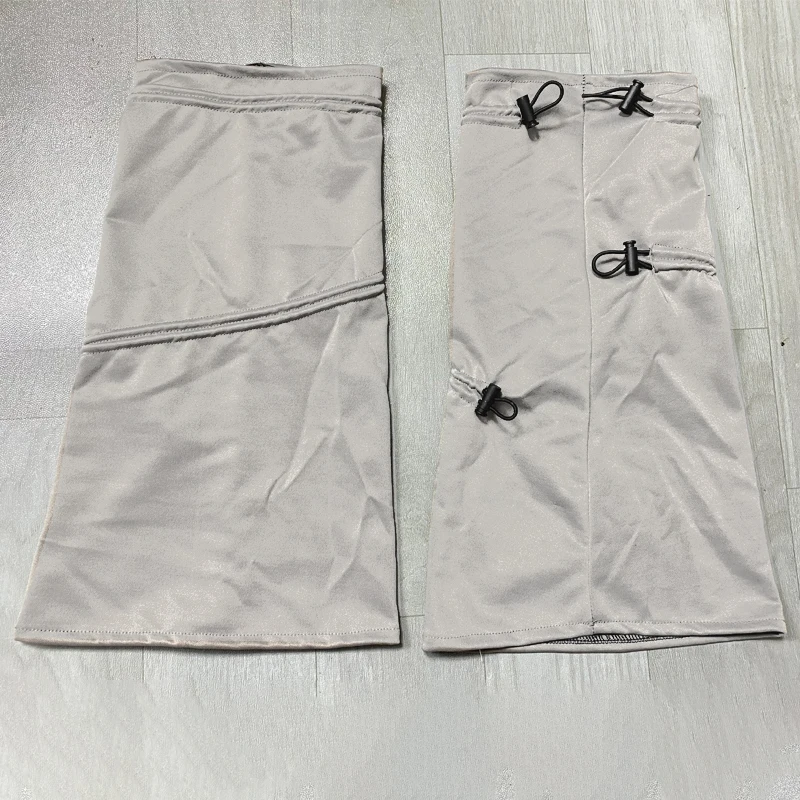 Light Gray Women Leg Warmer Fashion Designed Drawstring Slim Foot Cover Street Socks Dance Outdoor 2025 Spring Summer