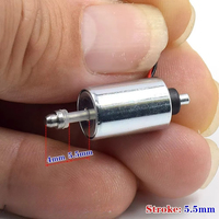 DC 7.4V 9V 12V Mini Round 10MM Cylinder Suction Push-Pull Type Linear Solenoid Electromagnet Stroke 5.5mm DIY Fingerprint Lock
