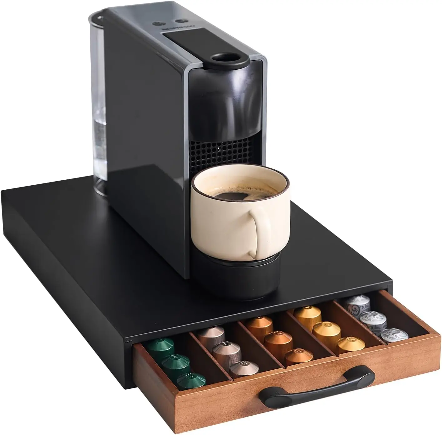 

Держатель для капсул для кофе, совместимый с капсулами Nespresso OriginalLine — ящик-органайзер из дерева акации на 50 пикселей с гладким скольжением и защитой от скольжения
