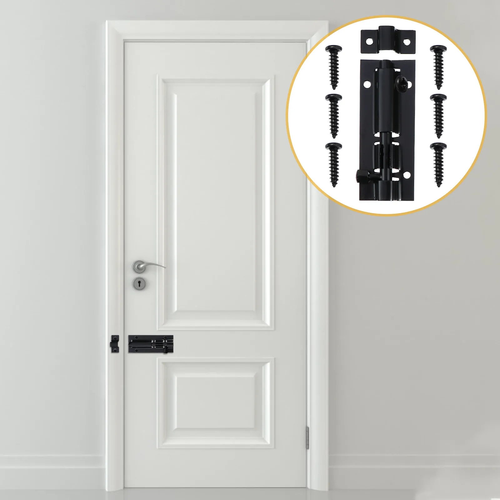 Stainless Steel Door Latch Lock with Padlock Hole Double Security Sliding Bolt for Interior Exterior Doors Humid