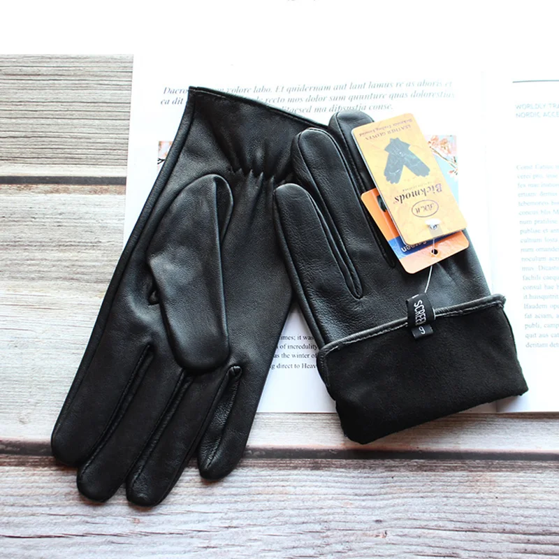 Summer Driving Touch Screen Sheepskin Gloves Men\'s Single-Layer Leather Thin Unlined Spring and Autumn Motorcycle Riding Points