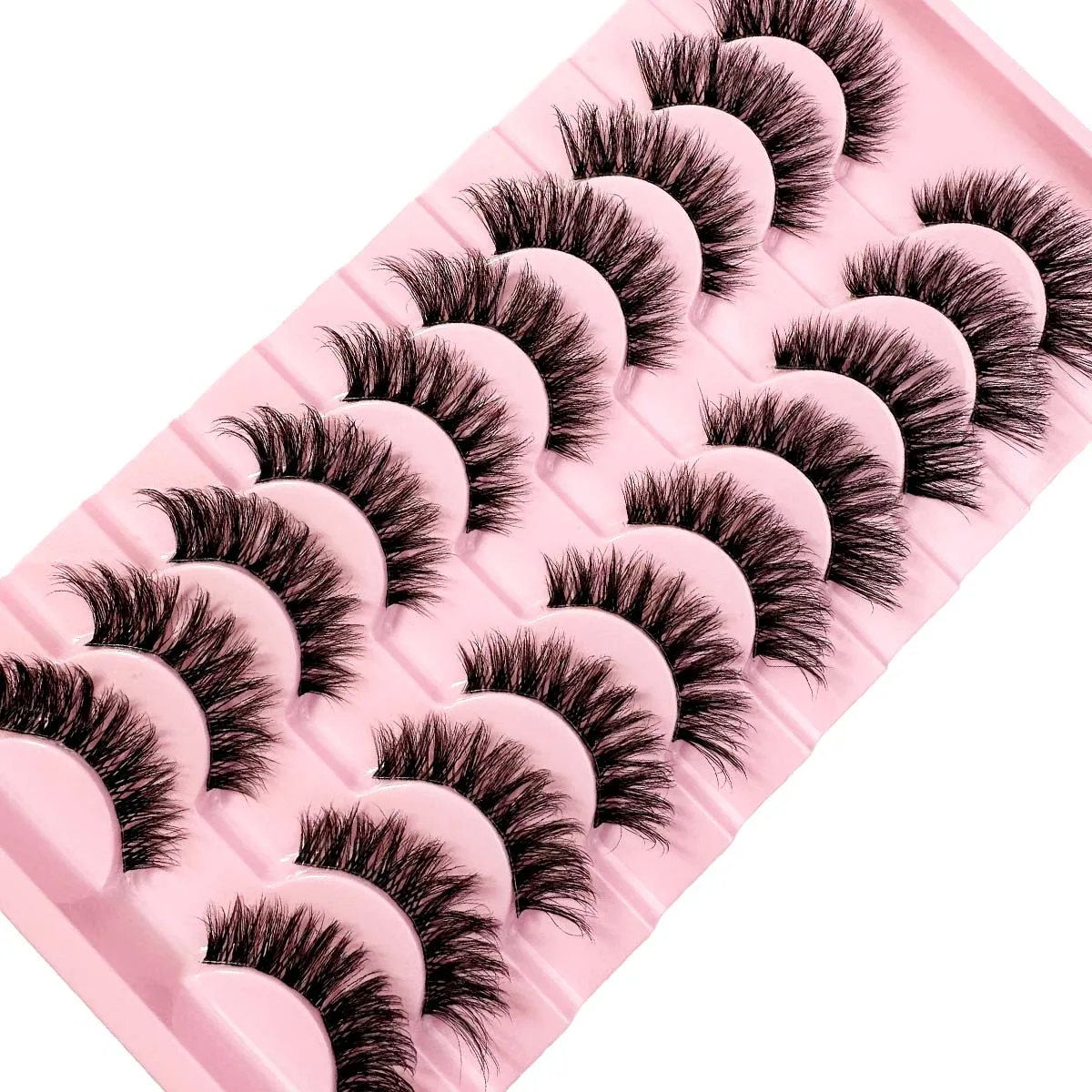 Cílios 3d vison cílios naturais cílios claros haste cílios postiços olho de gato cílios efeito de extensão de cílios