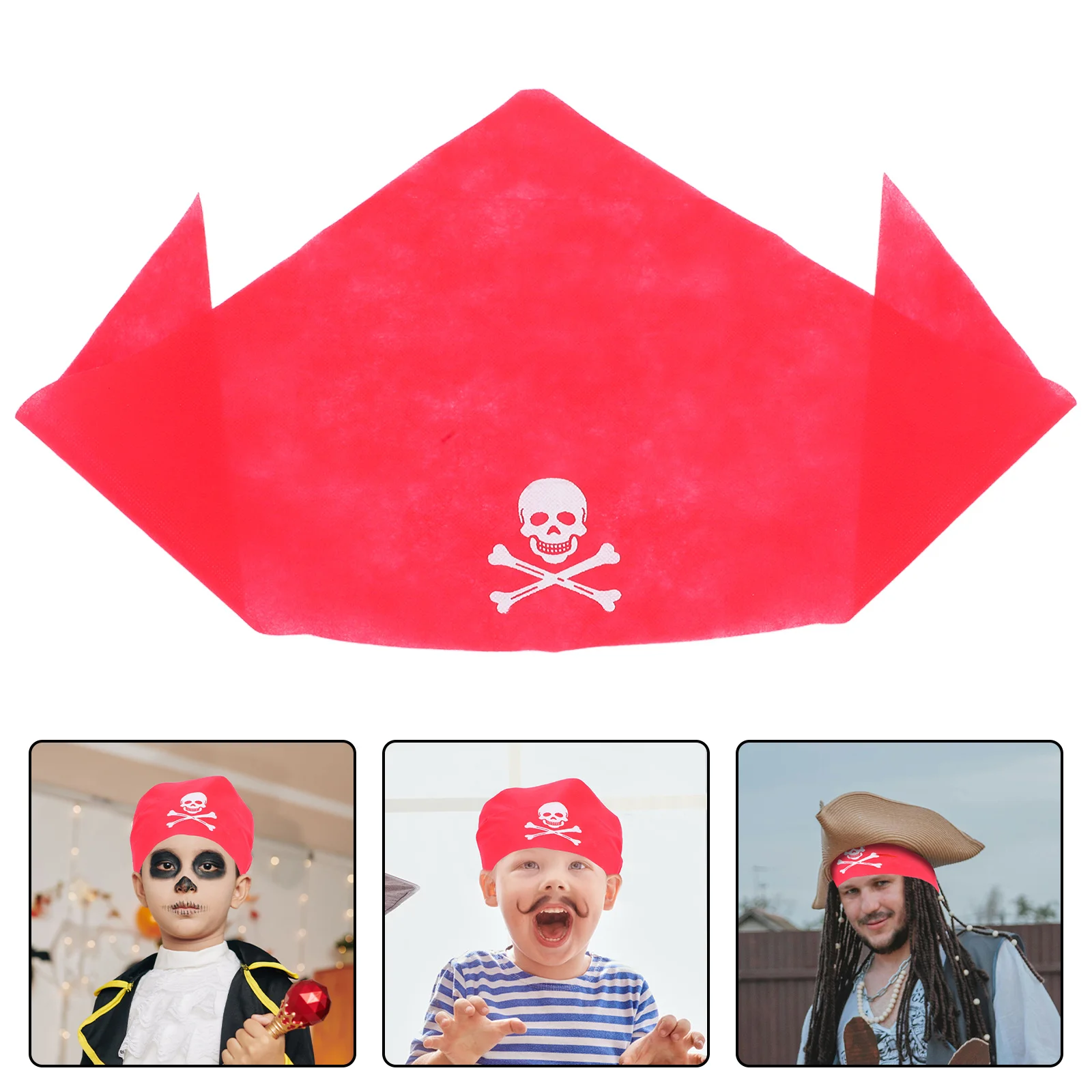 

2Pcs Pirate Headscarf Costume Set Soft Comfortable Pirate Accessories for Halloween Party Role Play Realistic Dress Up Props