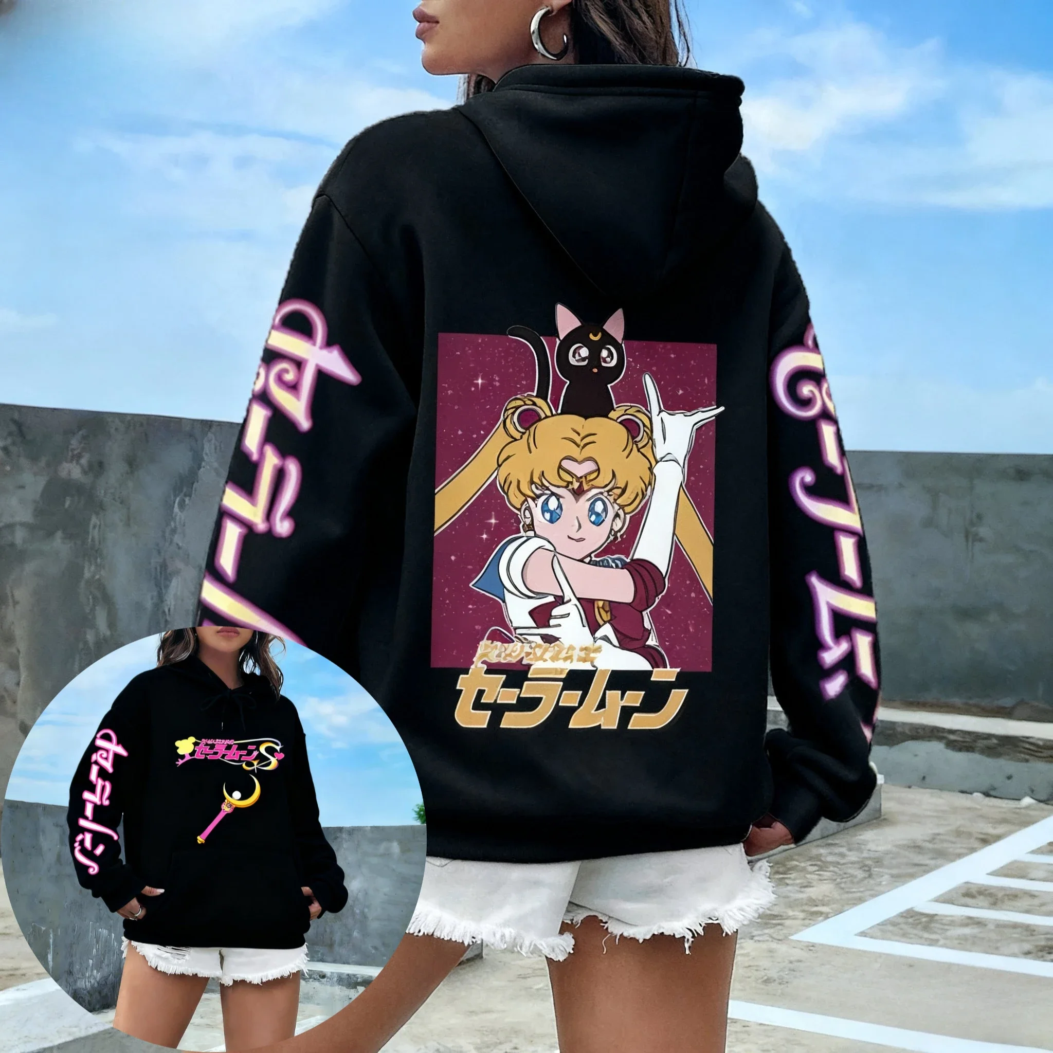 بحار القمر 2026 جديد حار أنيمي للجنسين المرأة هوديي البلوز طويلة الأكمام عادية اليابانية الكرتون طباعة الخريف الشتاء الموضة #1