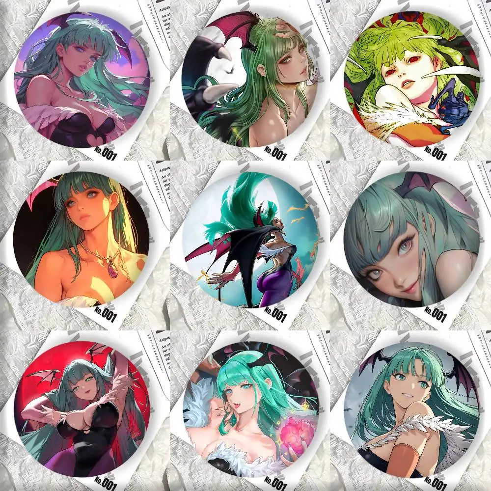 Game Cool Anime D-Darkstalkers Morrigan Aensland Badge Tinplate DIY Backpack Clothing Accessories Jewelry Pins