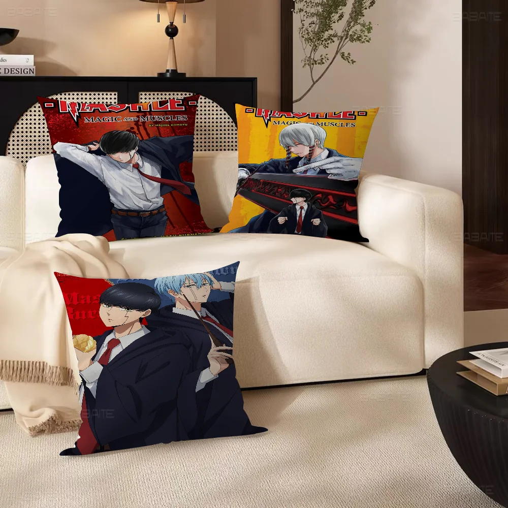 

Anime Mashle Cushion Cover Car Throw Pillow Case For Sofa Car Christmas Gift 40x40cm 45x45cm