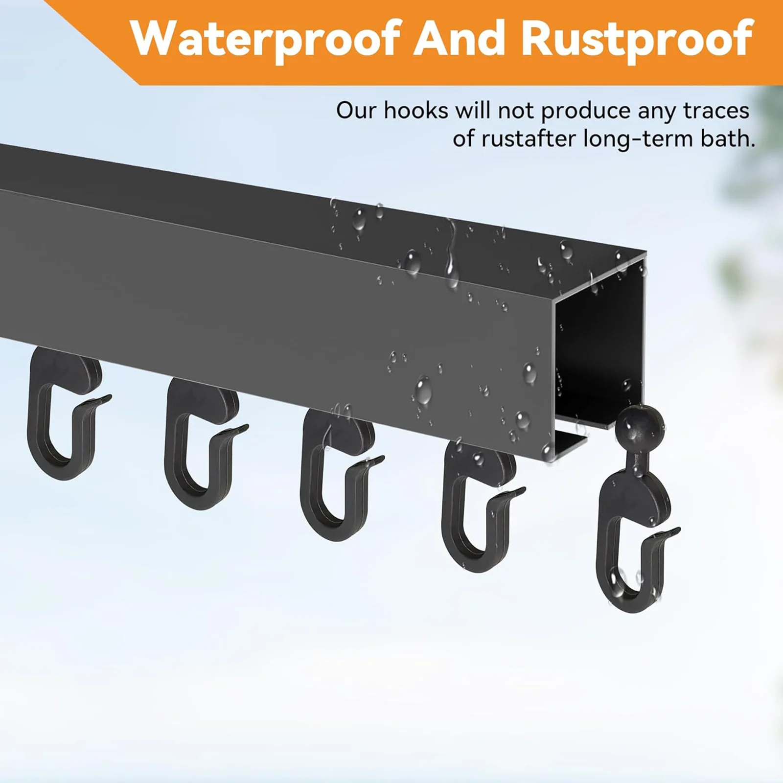 50/100Pcs Curtain Hooks Black Plastic Hanging Clips for Shade Net/Sheer Drapes Home Bathroom Garden Canopy Accessories