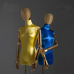 New Arrival Fabric Cover Female Half-body Mannequin Body with Metal Base for Wedding Cloting Display Dress Form