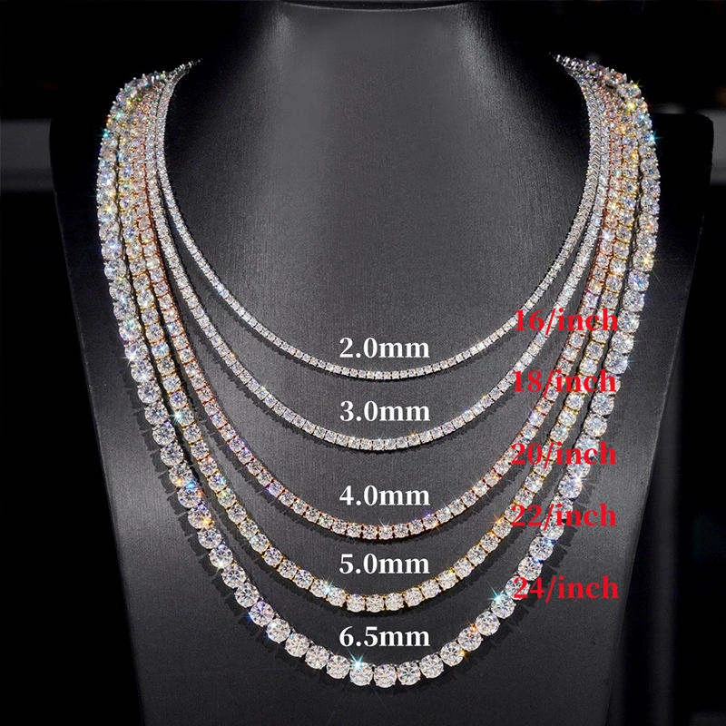 Raised .SF 18mm Pointer Cuban Link Chain VVS Moissanite 925 Silver Plated Nickel-Free Lead-Free Luxury Hip Hop Men's Necklace.