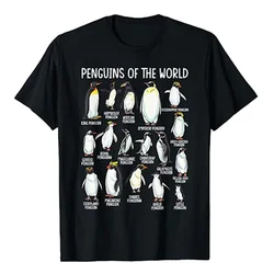 Penguins of The World Zookeeper Sea Animal Penguin Lovers T-Shirt Types of Penguins Graphic Tee Tops Marine Biologists Clothes