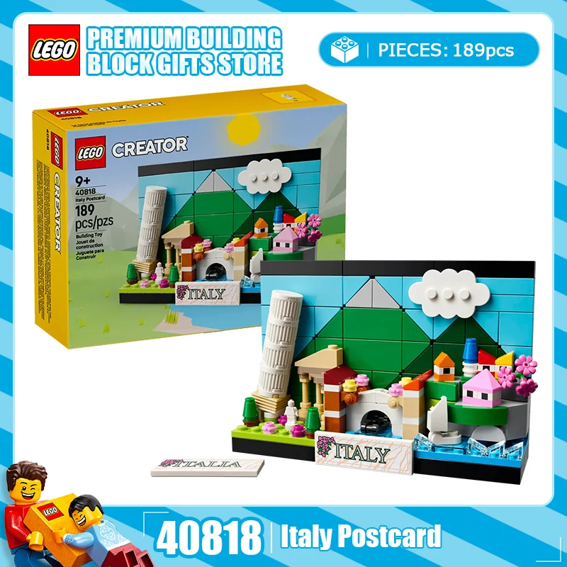

LEGO 40818 Итальянская открытка для мальчиков и девочек, детские игрушки-пазлы, коллекционные подарки