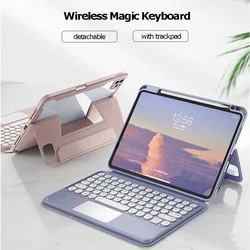 Foldable Stand Case with Keyboard for iPad 10 2022 10.9 inch Air 5 6 Air 4 Magnetic Case cover for iPad 10.2 Pro 10.5 11 Air 3