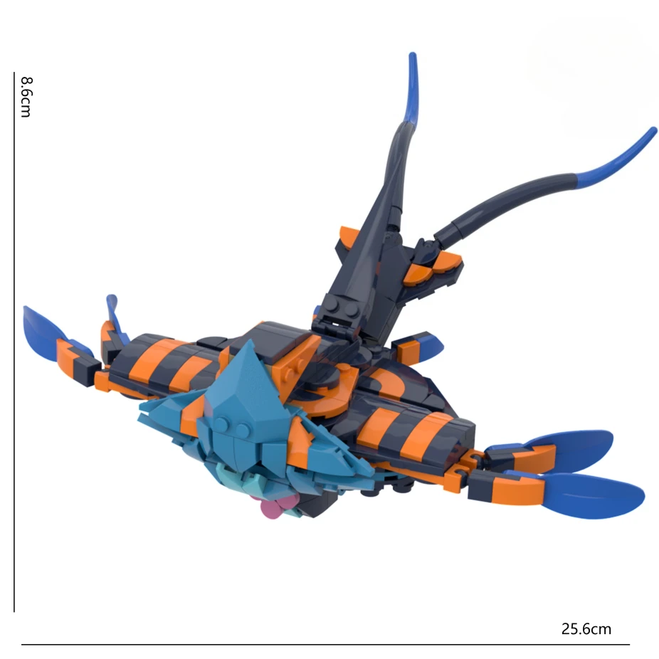 moc deep-winged broodwhale creative building blocks underwater survival game meringue-making creature assembly model brick toy
