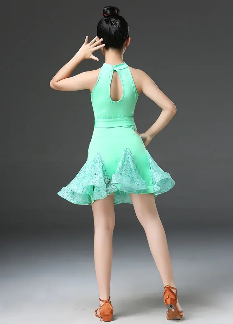 Children Competition Ballroom Kids Tango Salsa Dancewear Practice Wear Cha Cha Girl Latin Dance Dress