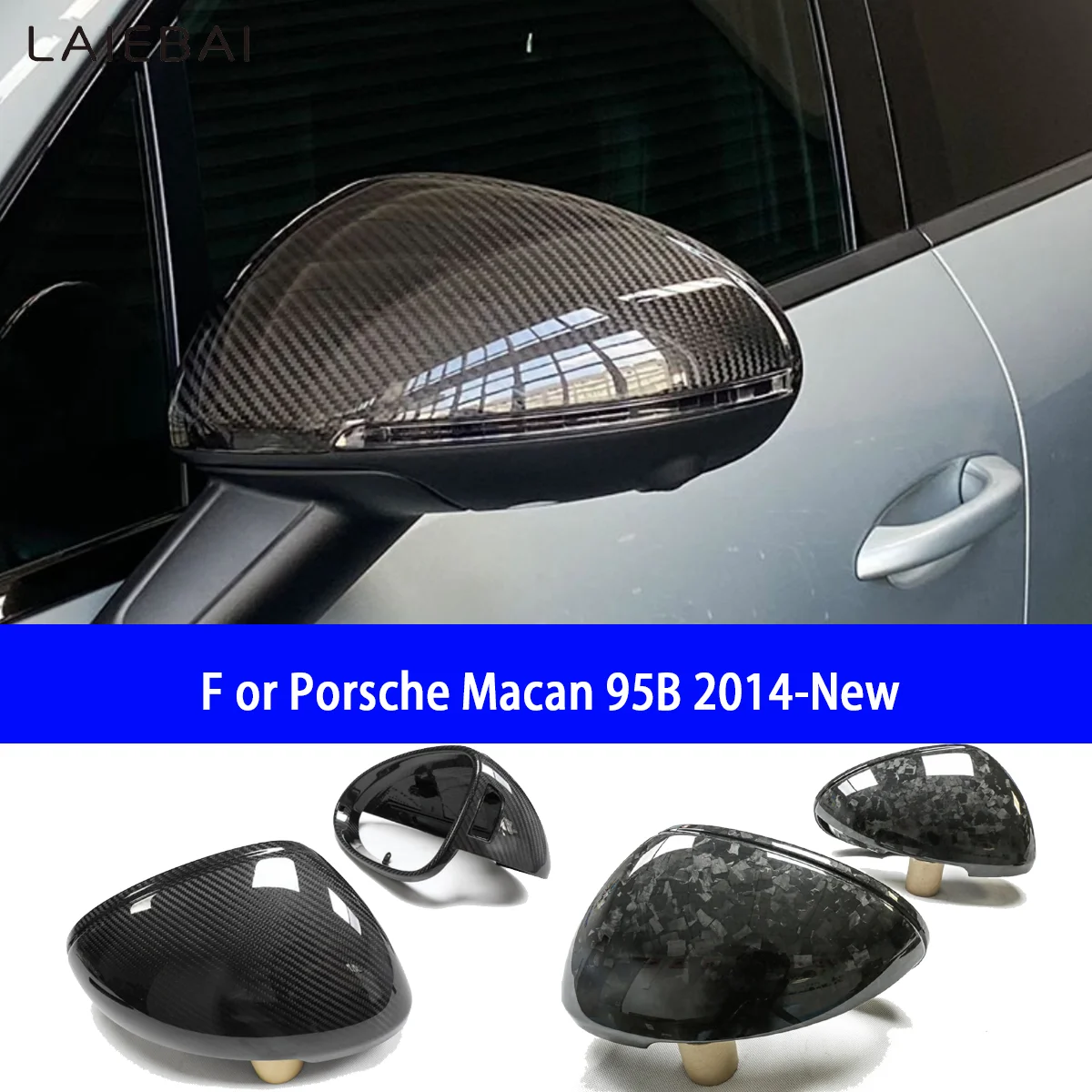 Suitable for Porsche Macan 95B 2014-New Carbon Fiber Rearview Mirror Shell Left Hand Drive Car Installation