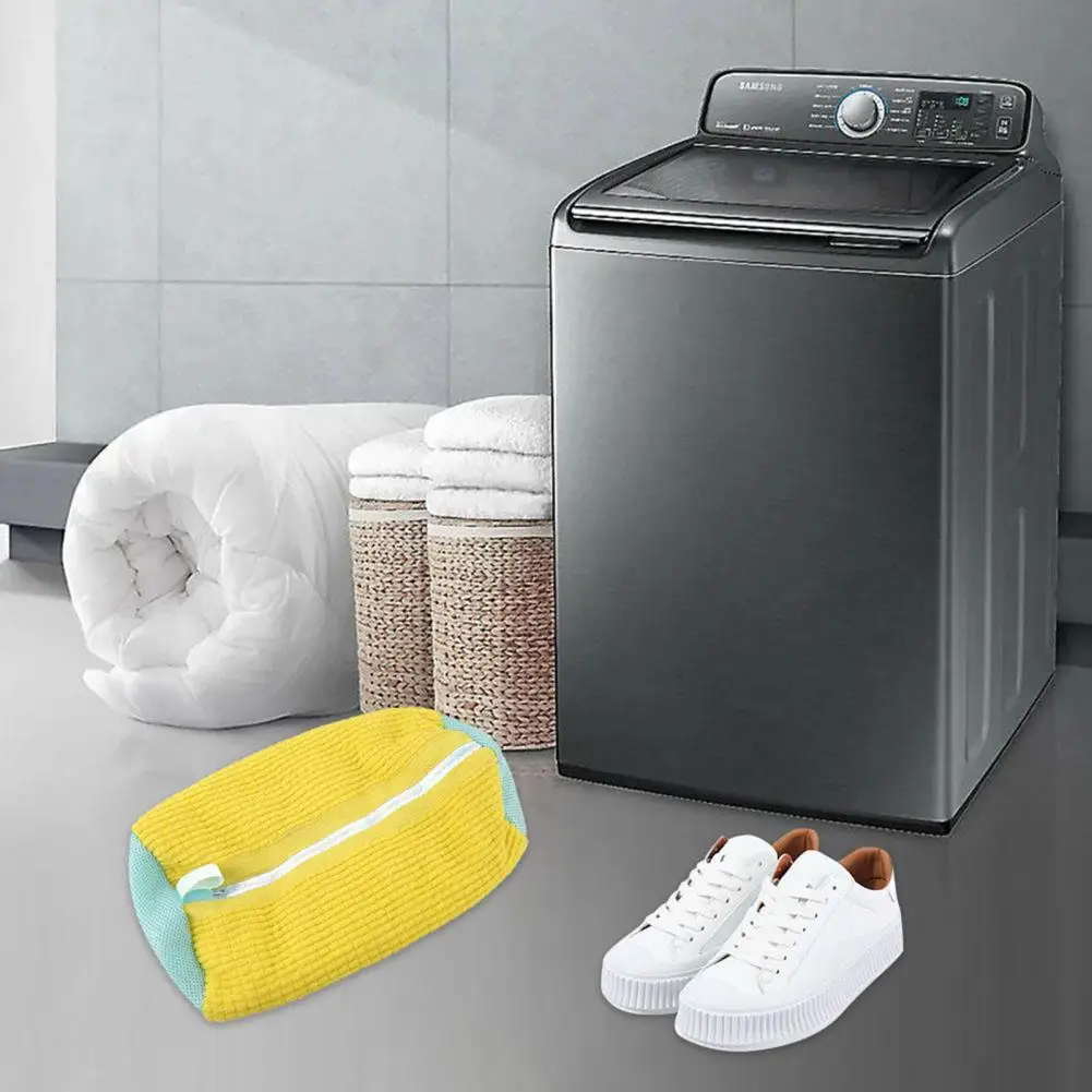 Cotton Shoe Wash Bag Cylinder Shoe Bag Capacity Shoe Washing Bag Anti-deform Reusable Cylinder for Safe Shoes Laundry