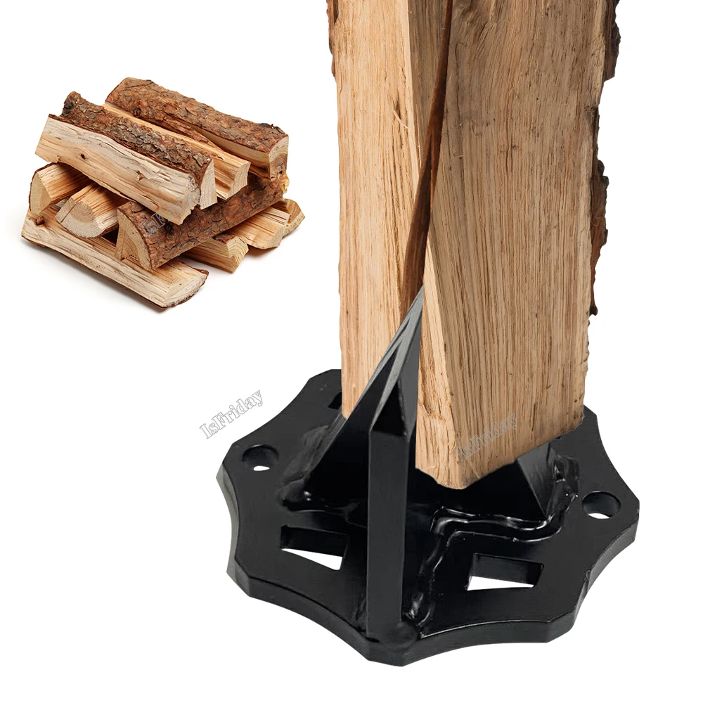 Imagem -02 - Handmade Ferro Fundido Kindling Lenha Divisor Manual Lenha Corte Ornamentos Armazenamento Rack Casa Suprimentos