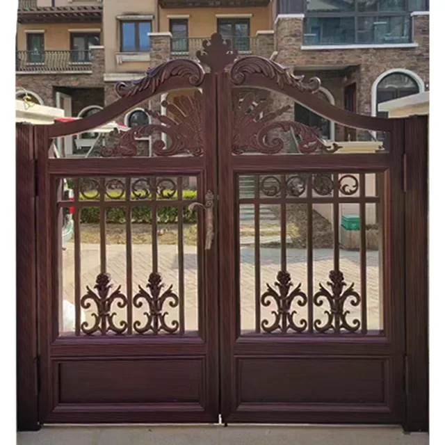 Aluminum Fence Gate, Villa Garden Entrance, Automatic Outer Door, Customized Size, Wear-resistant, Rust Proof and Waterproof