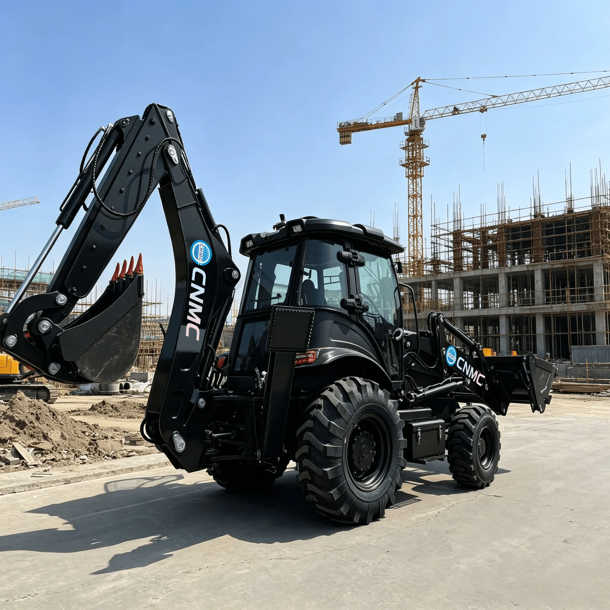 Retroexcavadora de 10 toneladas, excavadora, cargadora de ruedas, multifuncional, personalizable, fácil de operar, fabricada en China, para obra de construcción