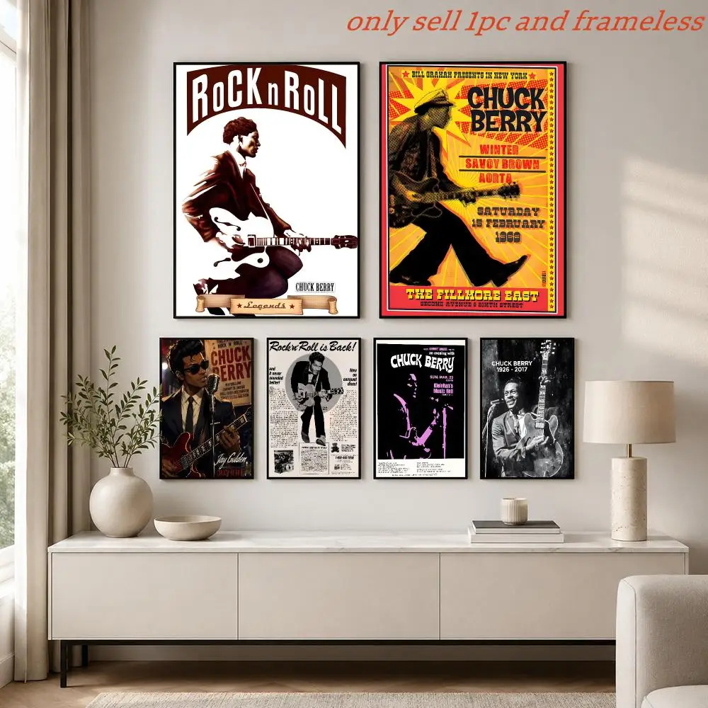 R&B Stars Singer C-Chuck Berry Poster Print Home Living Room Bedroom Entrance Bar Cafe Art Painting Decora
