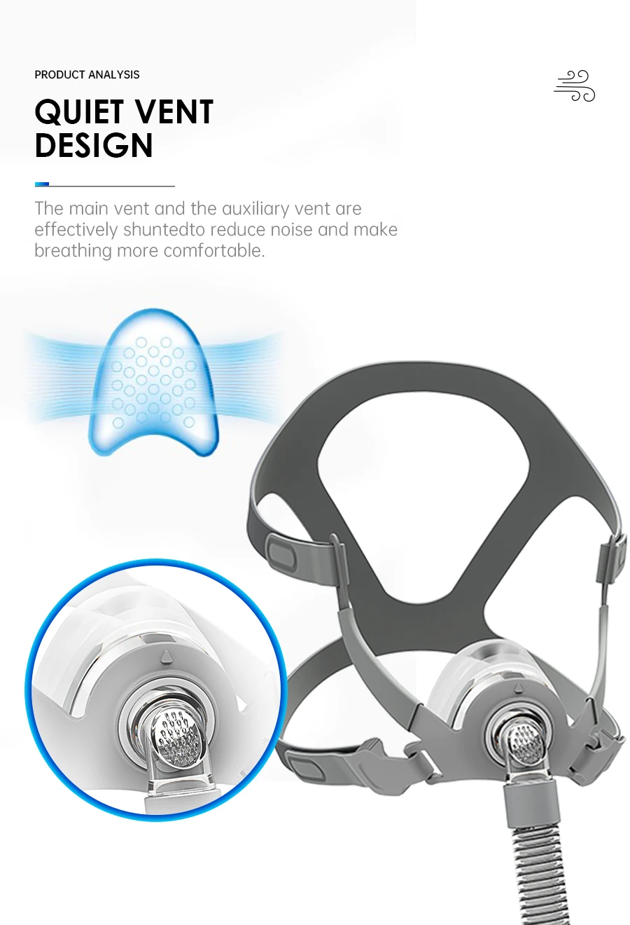 BMC CPAP Nasal Mask Full Face Mask With Tube Adjustable Strap Respirator For Travel CPAP Machine Anti Snoring Stopper Solution