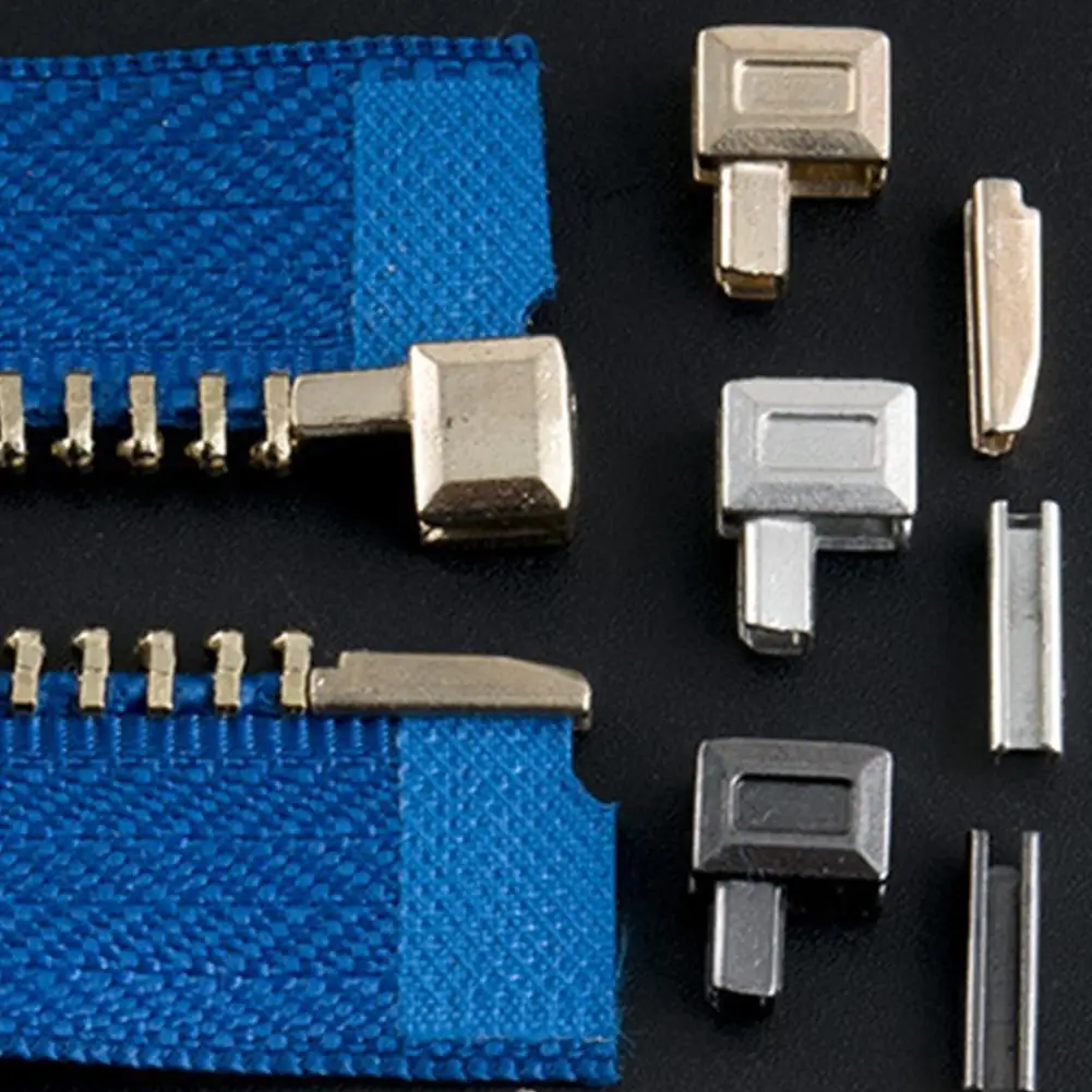 10Pcs Metal Repair Zipper Stopper Open End Zipper Stopper DIY Sewing Zipper Accessories Clothes Replacement Kit Sewing Supplies